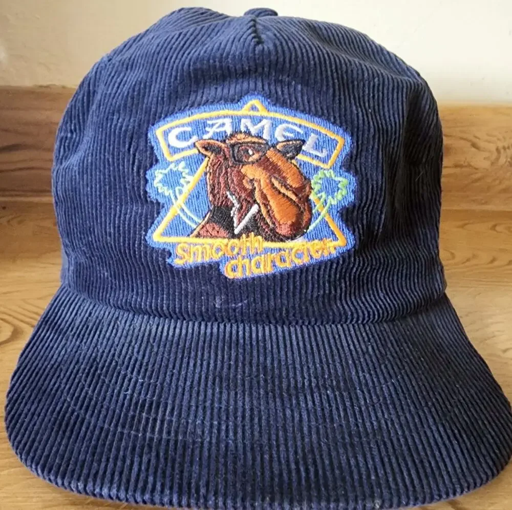 90s Vintage Camel Joe Cigarettes Corduroy Hat Smooth Character Snapback Cap